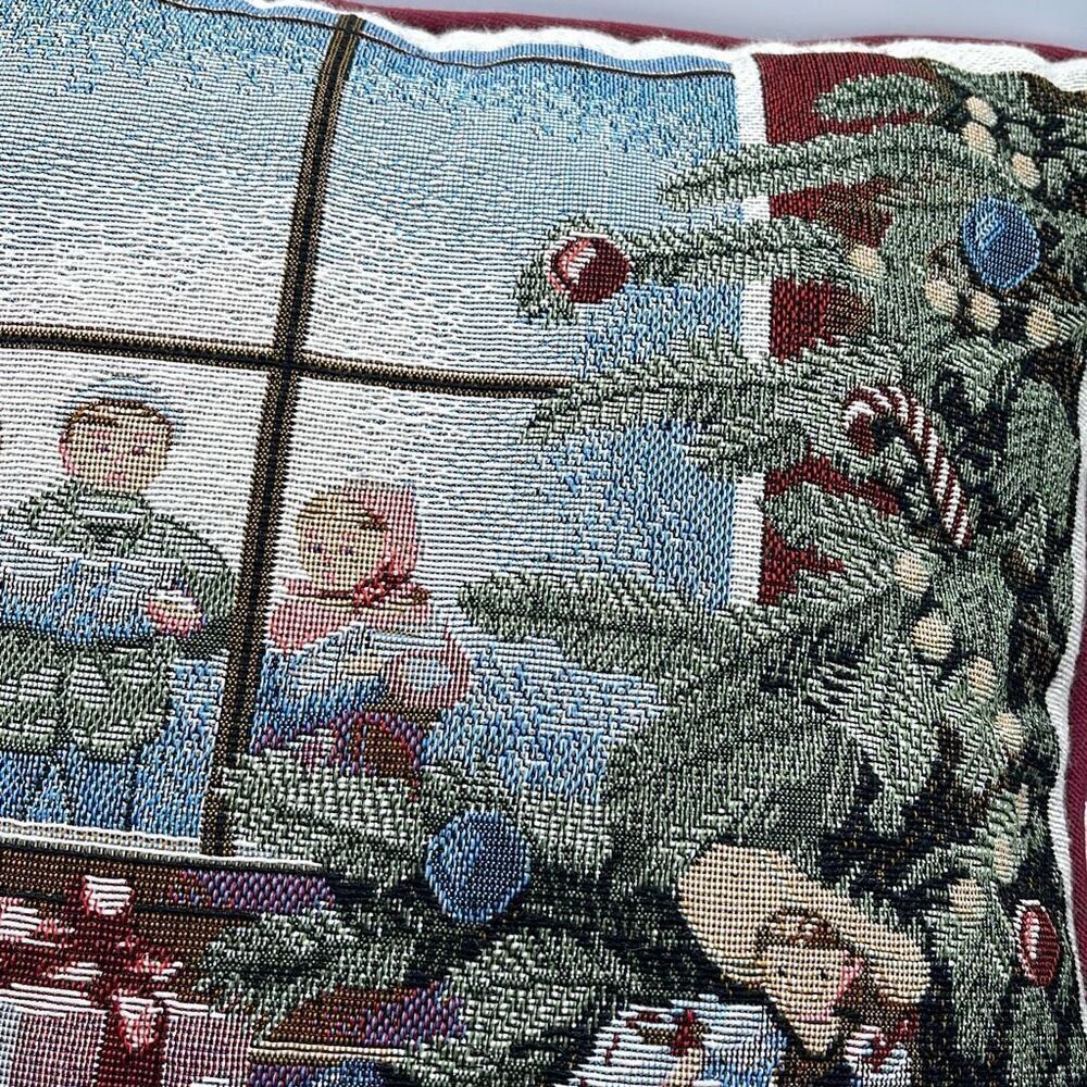 Vintage Arlee Home fashions tapestry Christmas Caroling pillow. - Picture 5 of 8